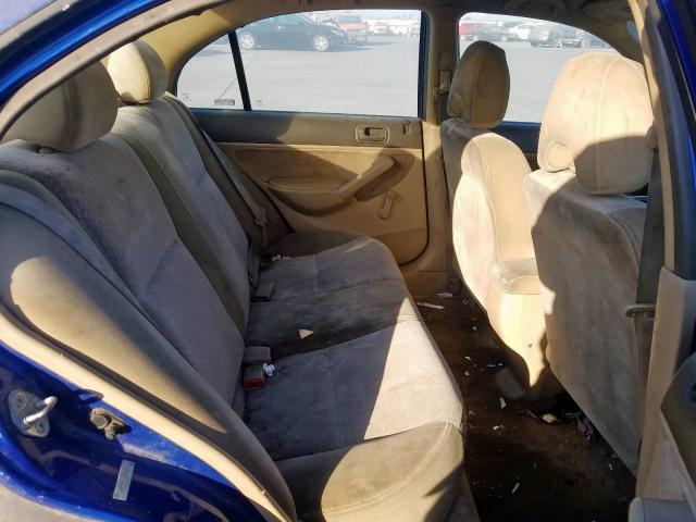 1HGES16324L015614 - 2004 HONDA CIVIC DX V BLUE photo 6