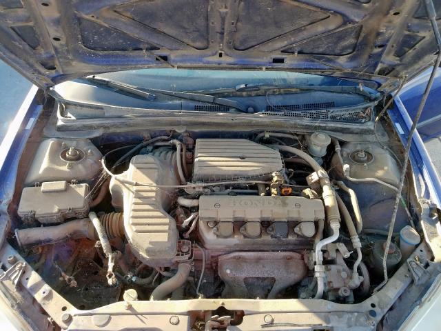 1HGES16324L015614 - 2004 HONDA CIVIC DX V BLUE photo 7