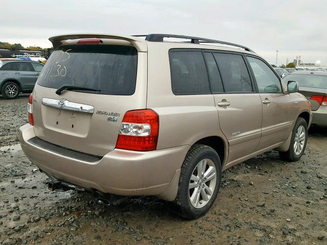 JTEDW21A370017321 - 2007 TOYOTA HIGHLANDER GOLD photo 4