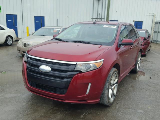 2FMDK3AK8DBB31173 - 2013 FORD EDGE SPORT RED photo 2