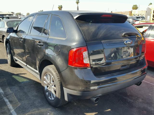 2FMDK3J98DBA44256 - 2013 FORD EDGE SEL BLACK photo 3