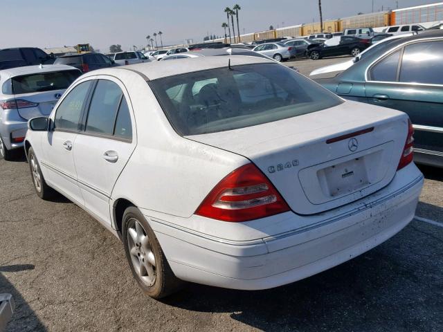 WDBRF61J61F043173 - 2001 MERCEDES-BENZ C 240 WHITE photo 3