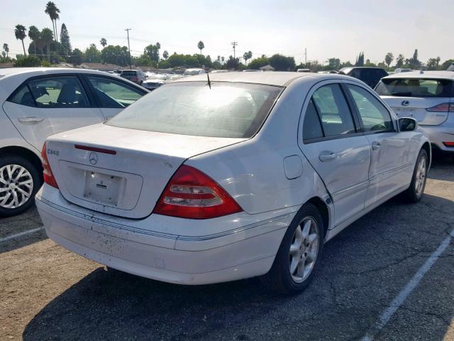 WDBRF61J61F043173 - 2001 MERCEDES-BENZ C 240 WHITE photo 4