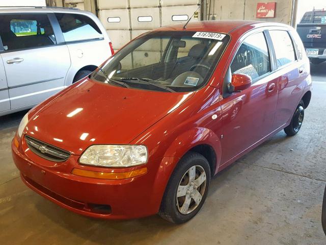 KL1TD66608B256484 - 2008 CHEVROLET AVEO BASE Қызыл фото 2