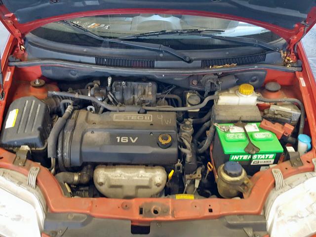 KL1TD66608B256484 - 2008 CHEVROLET AVEO BASE Қызыл фото 7