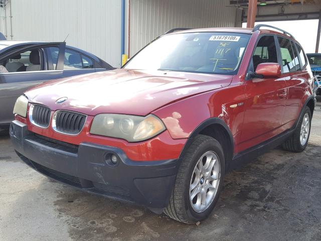 WBXPA73454WC42147 - 2004 BMW X3 2.5I RED photo 2