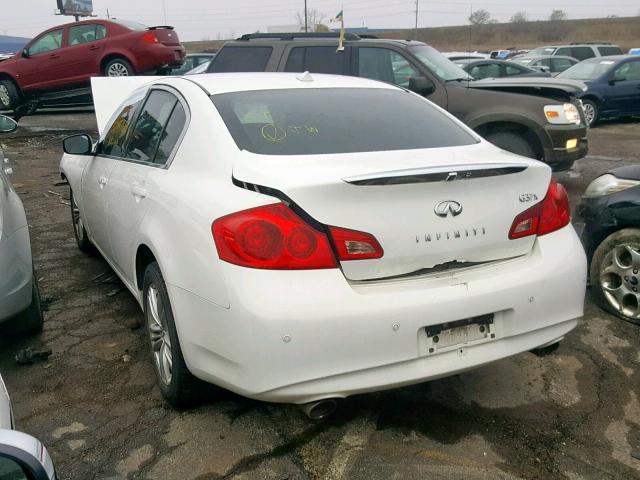 JN1CV6AR7DM768638 - 2013 INFINITI G37 WHITE photo 3