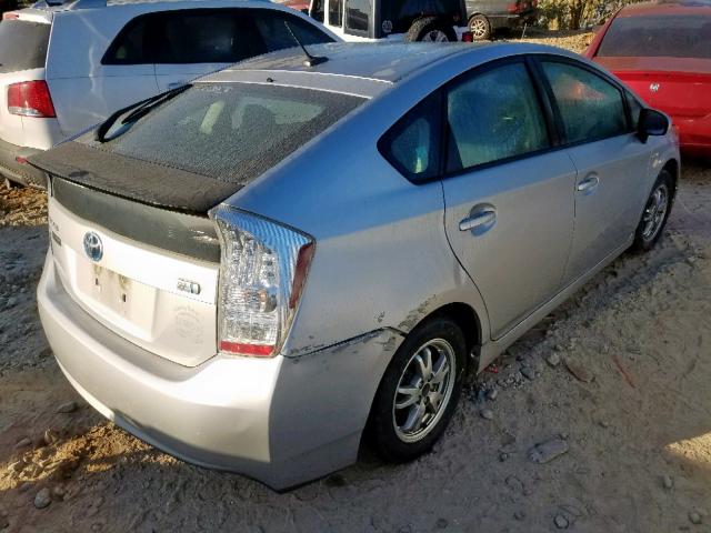 JTDKN3DUXA1003993 - 2010 TOYOTA PRIUS SILVER photo 4