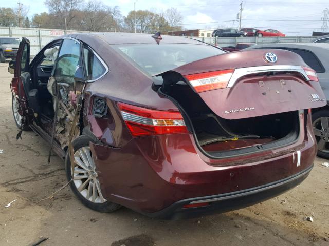 4T1BD1EB6FU042831 - 2015 TOYOTA AVALON HYB BURGUNDY photo 3