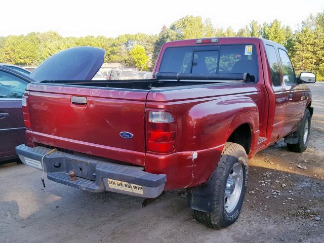 1FTZR15E31PA90907 - 2001 FORD RANGER SUP RED photo 4
