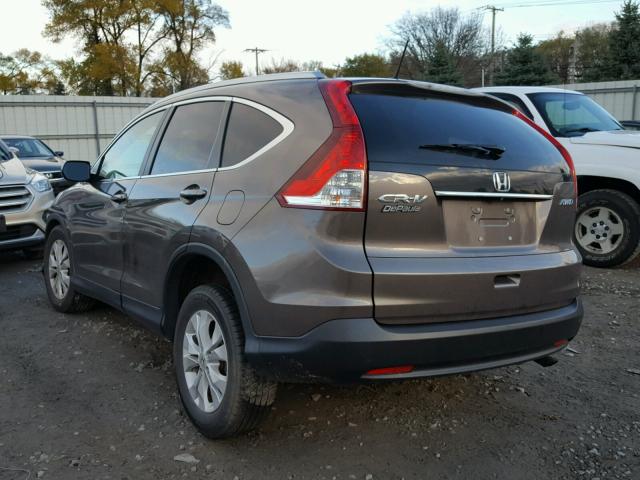 2HKRM4H70EH624265 - 2014 HONDA CR-V EXL BROWN photo 3