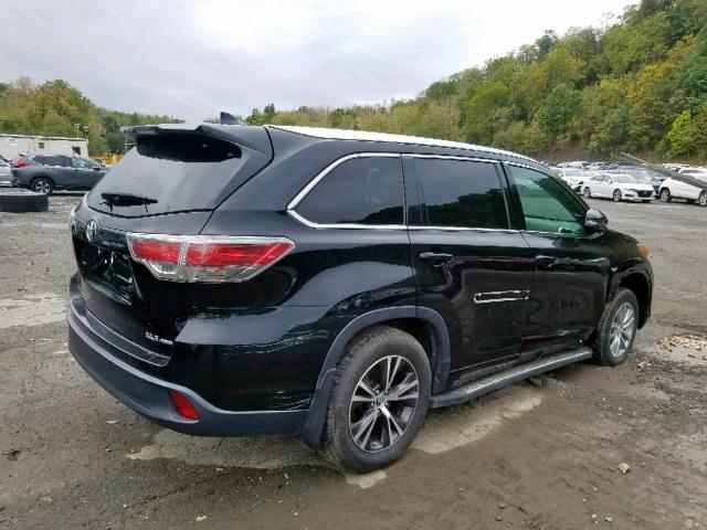 5TDJKRFH0GS226725 - 2016 TOYOTA HIGHLANDER BLACK photo 4