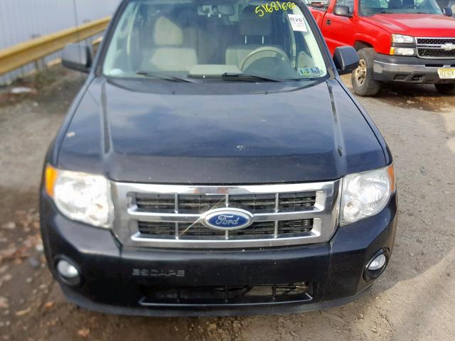 1FMCU9D75BKA41448 - 2011 FORD ESCAPE XLT BLACK photo 7