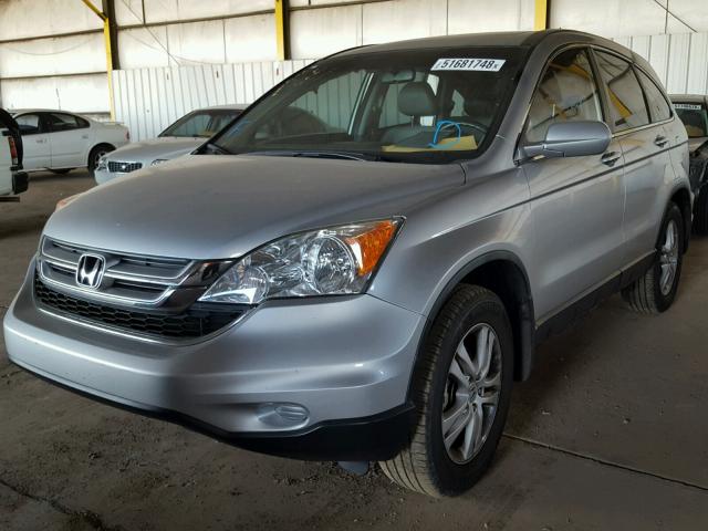 JHLRE3H70AC004094 - 2010 HONDA CR-V EXL SILVER photo 2