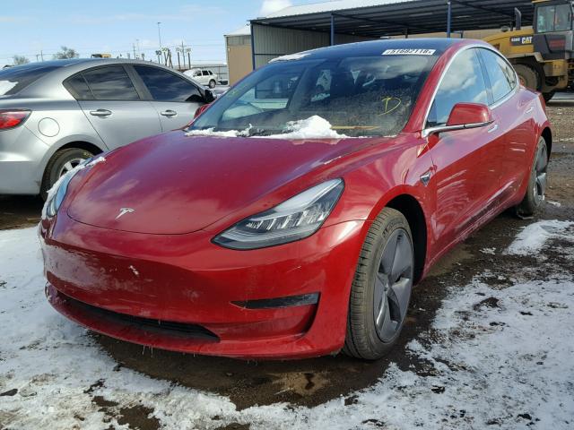 5YJ3E1EB8JF093478 - 2018 TESLA MODEL 3 RED photo 2