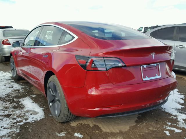 5YJ3E1EB8JF093478 - 2018 TESLA MODEL 3 RED photo 3