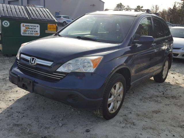 JHLRE48738C065570 - 2008 HONDA CR-V EXL BLUE photo 2