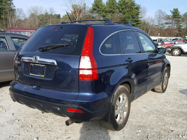 JHLRE48738C065570 - 2008 HONDA CR-V EXL BLUE photo 4