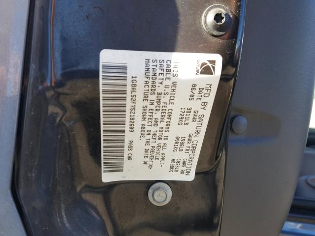 1G8AL52F75Z182609 - 2005 SATURN ION LEVEL CHARCOAL photo 10