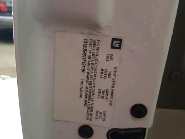 1G1ZU64874F191104 - 2004 CHEVROLET MALIBU MAX თეთრი ფოტო 10