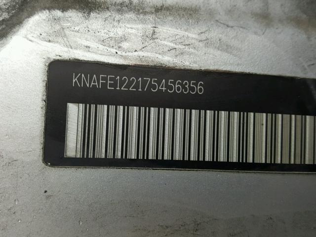KNAFE122175456356 - 2007 KIA SPECTRA EX SILVER photo 10