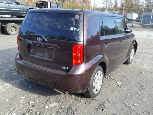 JTLKE50E591079003 - 2009 TOYOTA SCION XB Бордовый фото 4
