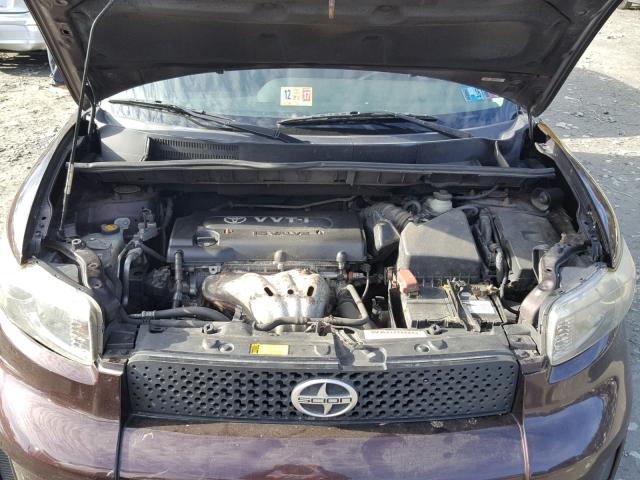 JTLKE50E591079003 - 2009 TOYOTA SCION XB Бордовый фото 7