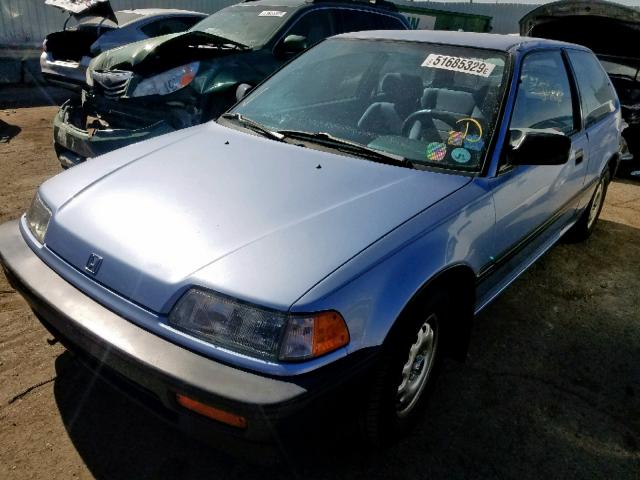 JHMED645XKS004338 - 1989 HONDA CIVIC DX BLUE photo 2