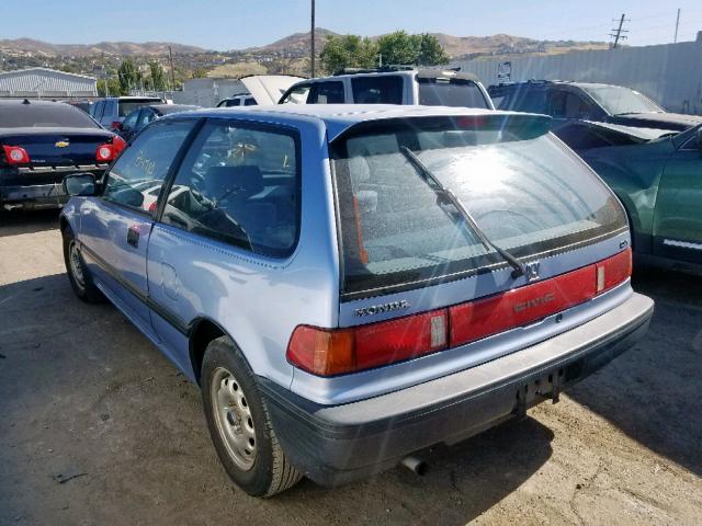 JHMED645XKS004338 - 1989 HONDA CIVIC DX BLUE photo 3