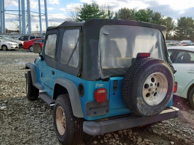 1J4FY19S3VP440347 - 1997 JEEP WRANGLER / TEAL photo 3