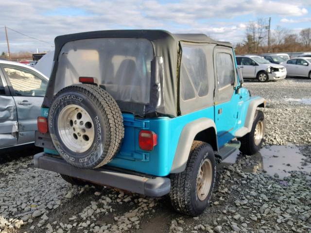 1J4FY19S3VP440347 - 1997 JEEP WRANGLER / TEAL photo 4