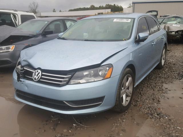 1VWBP7A39CC052359 - 2012 VOLKSWAGEN PASSAT SE BLUE photo 2