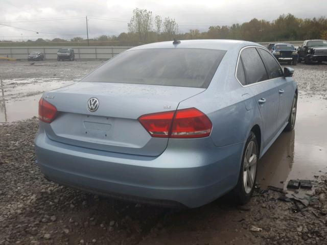 1VWBP7A39CC052359 - 2012 VOLKSWAGEN PASSAT SE BLUE photo 4