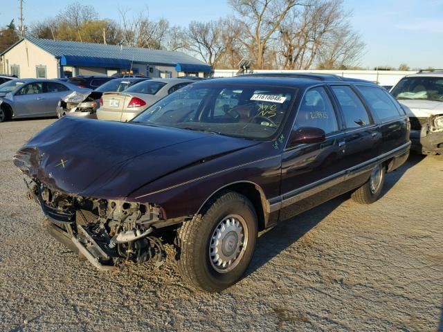 1G4BR82P3SR407098 - 1995 BUICK ROADMASTER MAROON photo 2