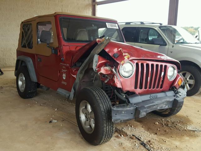 1J4FA49S4YP765826 - 2000 JEEP WRANGLER / RED photo 1