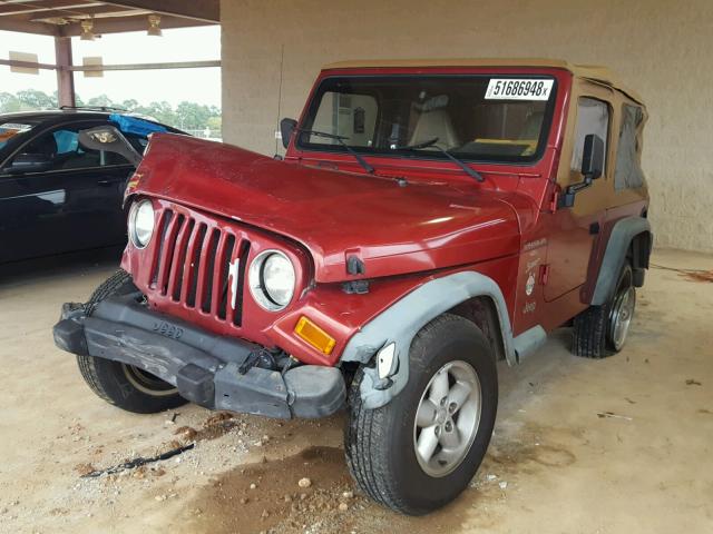 1J4FA49S4YP765826 - 2000 JEEP WRANGLER / RED photo 2