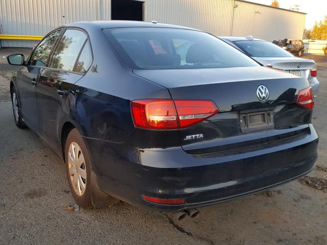 3VW2K7AJ1FM293090 - 2015 VOLKSWAGEN JETTA BASE Սև լուսանկար 3