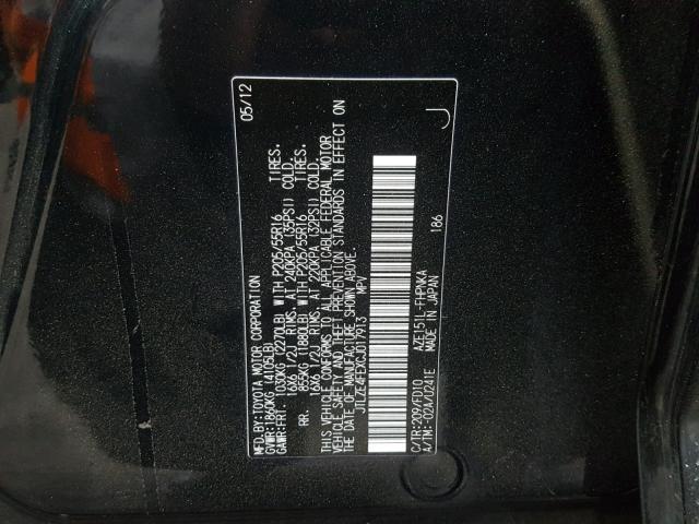 JTLZE4FEXCJ017913 - 2012 TOYOTA SCION XB Қара фото 10