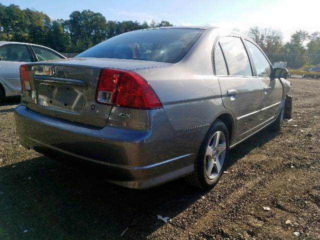 2HGES26875H562636 - 2005 HONDA CIVIC EX GRAY photo 4