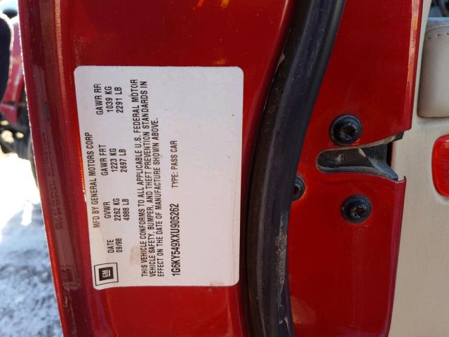 1G6KY549XXU905262 - 1999 CADILLAC SEVILLE ST RED photo 10