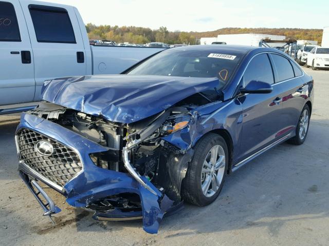 5NPE34AF7JH650293 - 2018 HYUNDAI SONATA SPO BLUE photo 2