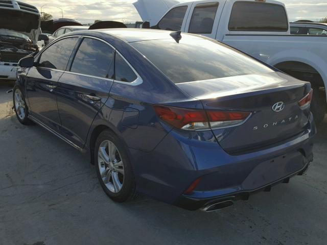 5NPE34AF7JH650293 - 2018 HYUNDAI SONATA SPO BLUE photo 3