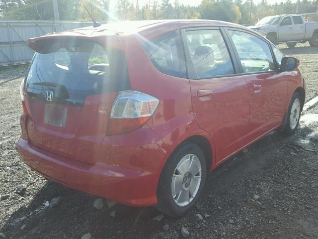 JHMGE8H58AC800526 - 2010 HONDA FIT LX RED photo 4