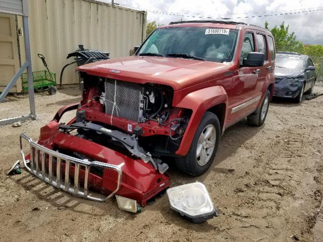 1J8GP58K28W240861 - 2008 JEEP LIBERTY LI RED photo 2