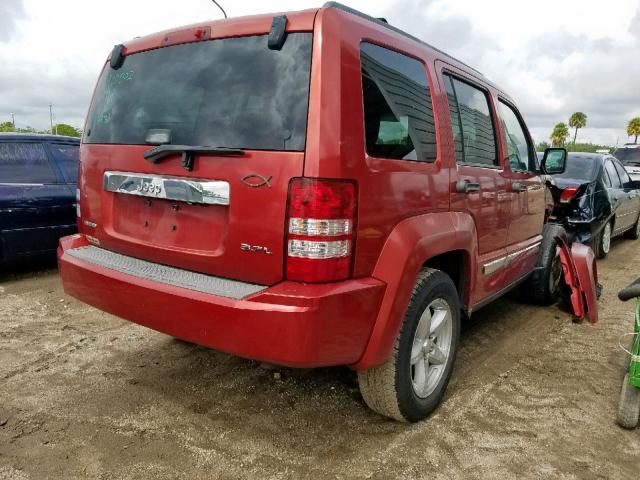 1J8GP58K28W240861 - 2008 JEEP LIBERTY LI RED photo 4