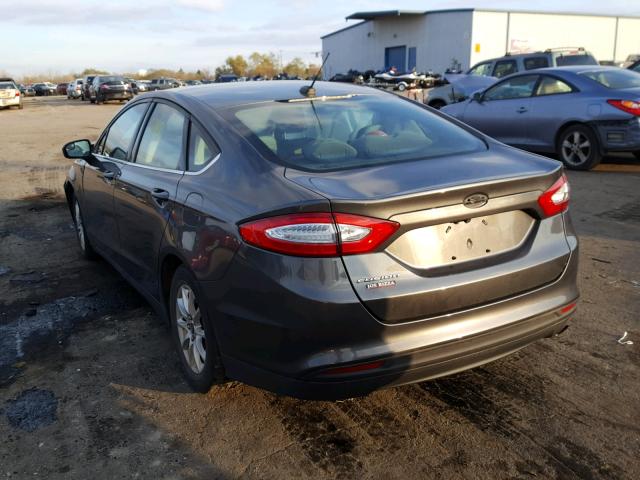 3FA6P0G76FR275721 - 2015 FORD FUSION S GRAY photo 3