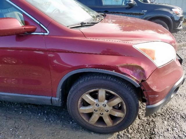 5J6RE48739L001716 - 2009 HONDA CR-V EXL RED photo 9