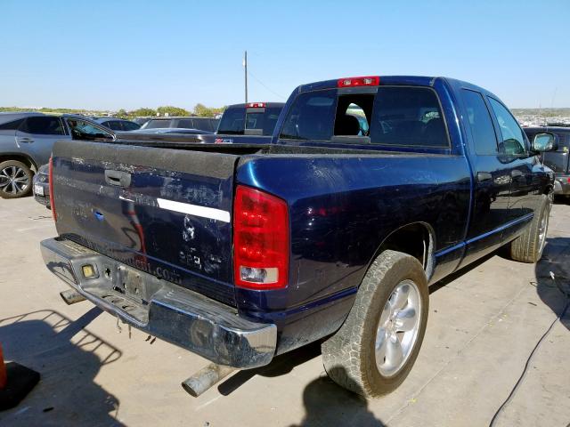 1D7HA18D04S689597 - 2004 DODGE RAM 1500 S BLUE photo 4