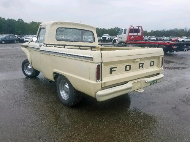 F10DK581679 - 1965 FORD F100 CREAM photo 3