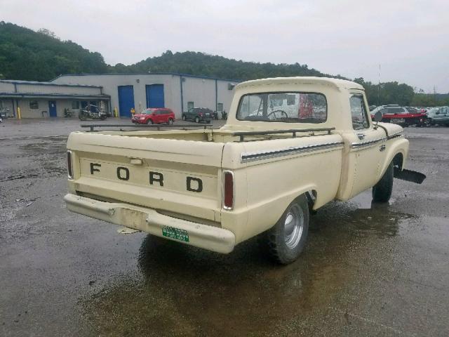 F10DK581679 - 1965 FORD F100 CREAM photo 4